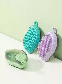 Pet Cleaning Tool, Mango Shaped Bath Brush With Fine Bristles And Refillable Bathing Solution For Cats And Dogs - Multicolor - View 3