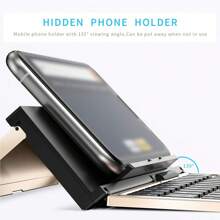 Jomaa 折叠无线键盘 可充电 可折叠无线键盘 口袋大小 兼容 iPad iPhone（金色） - 金色 - 查看 2