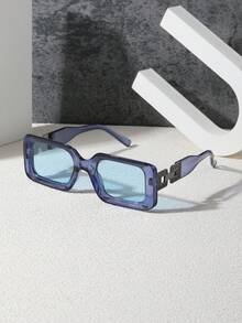 1pair Women's Square Frame Fashion Glassesable And Versatile For Summer Outfits - Multicolor - View 4