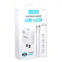 Cargador Para Teléfonos KBOD KBU01I 20w Tipo C Lightning - Blanco - Ver 1