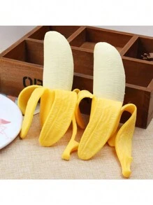 1pc Slow Rebound Anti-Stress Banana Toy, Prank Novelty Stress Relief Gadget - Yellow - View 1