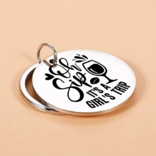 1入oh Sip這是一個女孩之旅不銹鋼鑰匙圈,單身派對禮物給男士 - 銀色 - 查看 6