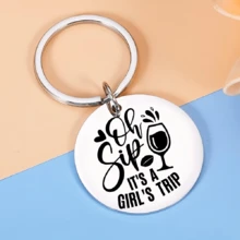 1入oh Sip這是一個女孩之旅不銹鋼鑰匙圈,單身派對禮物給男士 - 銀色 - 查看 5