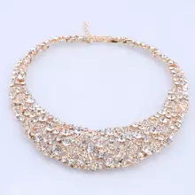 Bridal Water Drop Crystal Necklace, Earrings, Bracelet And Ring Set For Wedding & Evening Party Dress Accessory