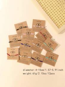 12pcs/Bracelet Adjustable Handmade Colorful Beaded Bracelet For Women, Men, Teenagers - Colorful - View 3