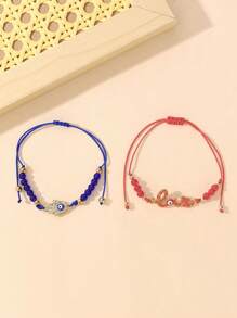 12pcs/Bracelet Adjustable Handmade Colorful Beaded Bracelet For Women, Men, Teenagers - Colorful - View 6