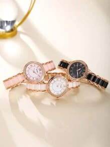 1入組黑色姐妹款女孩手錶套裝,適合作為日常穿戴或禮物贈送。贈送1台錶帶調節器。 - 黑色 - 查看 5