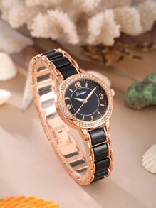 1入組黑色姐妹款女孩手錶套裝,適合作為日常穿戴或禮物贈送。贈送1台錶帶調節器。 - 黑色 - 查看 3