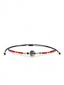 LORRILIA 12入組波西米亞水晶桃心明亮閃亮的日本米珠編織手鍊,可愛的手鍊,適合女孩子作為禮物,批發珠寶 - 彩色 - 查看 3