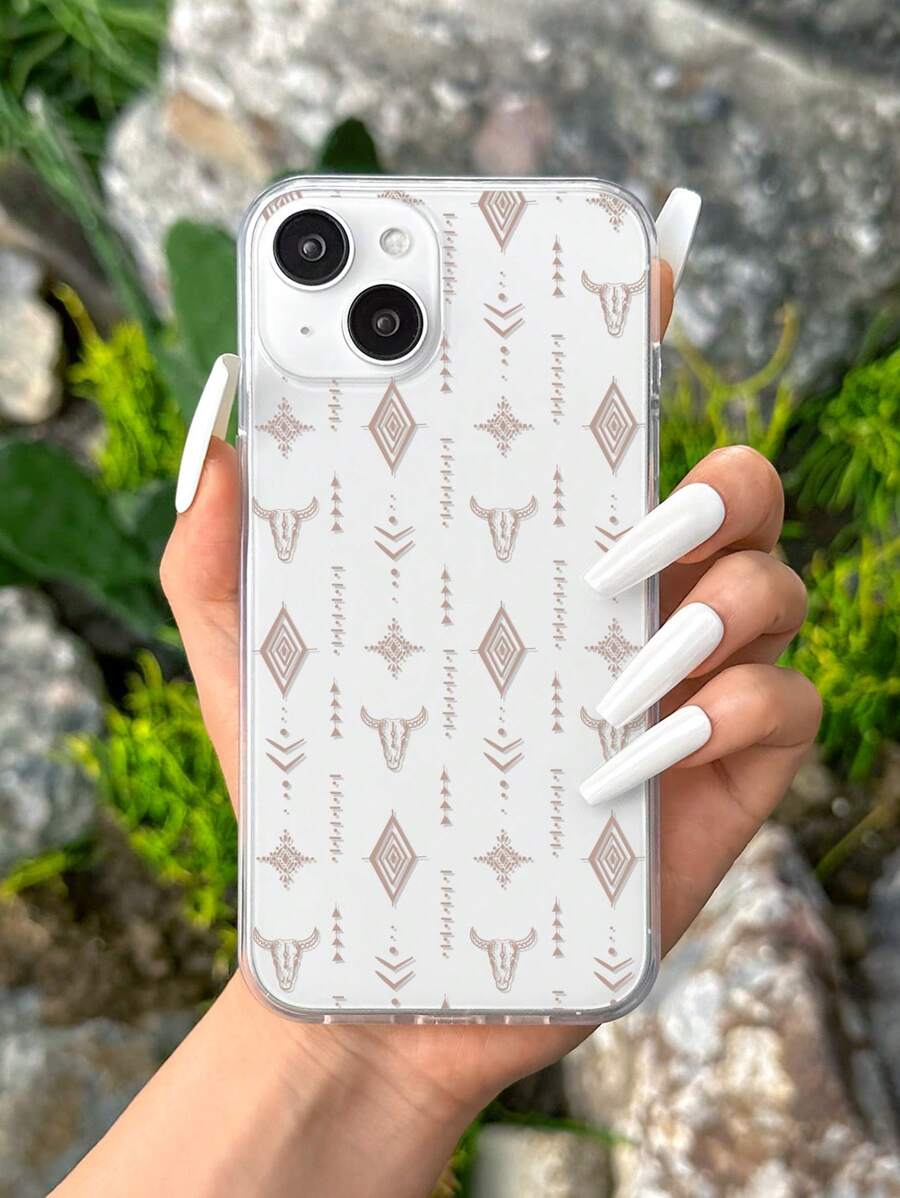 1入組小牛頭透明手機殼，適用於 iPhone - 彩色 - 查看 1