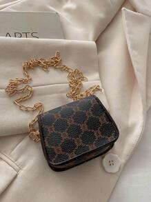 1個女式時尚輕奢對比色迷你軟蓋肩背包，適用於約會