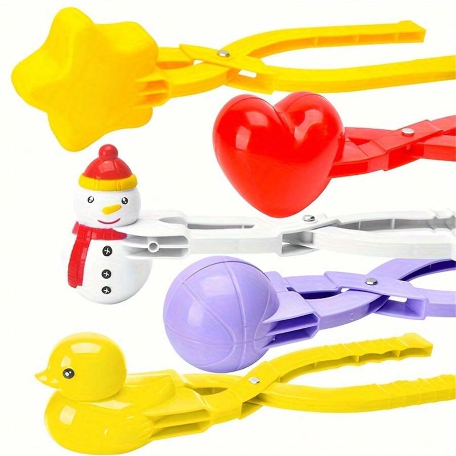 玩雪必備玩具,鴨子和足球形雪球製作器,打雪仗必備裝備,有趣的雪人形狀雪球製作器（隨機顏色）