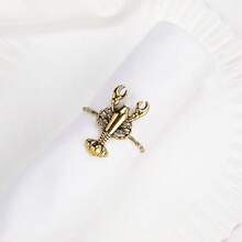 1pc Ocean Collection Metal Lobster Napkin Rings Party Table Decorations - Gold - View 2