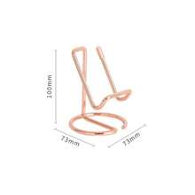 1pc  Creative Home Multi-Functional Iron Line Metal Mobile Phone Stand Simple Desktop Reading Display Stand Business Card Stand Desktop Display Device - Pink - View 3
