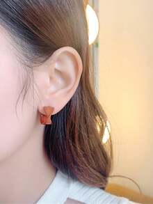 1pair Geometric Twisted Hoop Earrings - Twisted Earrings - View 2