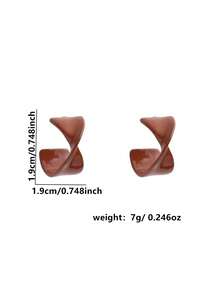 1pair Geometric Twisted Hoop Earrings - Twisted Earrings - View 5