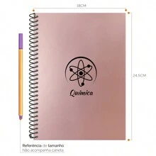 iscool Caderno Colegial De Profissões Química - Rose Gold - Visão 3