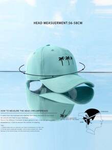 1入組街頭風格男女通用三棵棕櫚樹印花棒球帽，可調節帶，適合戶外休閒穿著