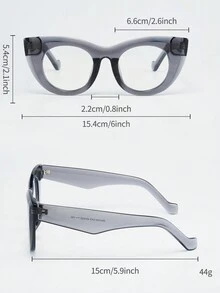 1 Miếng Của phụ nữ Mắt mèo Sành điệu Kính Với Chống xanh lam Tính năng , Thích hợp Đối với Sử dụng hàng ngày - Xám - Xem 5