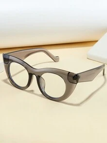 1 Miếng Của phụ nữ Mắt mèo Sành điệu Kính Với Chống xanh lam Tính năng , Thích hợp Đối với Sử dụng hàng ngày - Xám - Xem 3