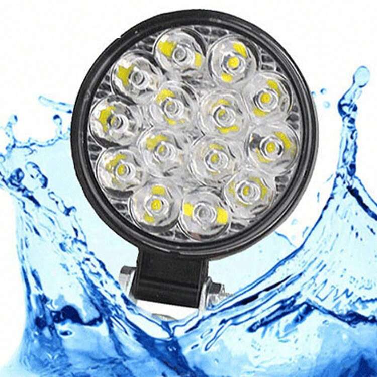 2 PCS LED Work Light Bar 42W 14 Lights Mini Car LED Light Off Road Car Light Spotlight Fog Light Round 12V 24V Truck Farm Tractor Boat SUV Car ATV LED Work Light - Black - View 4