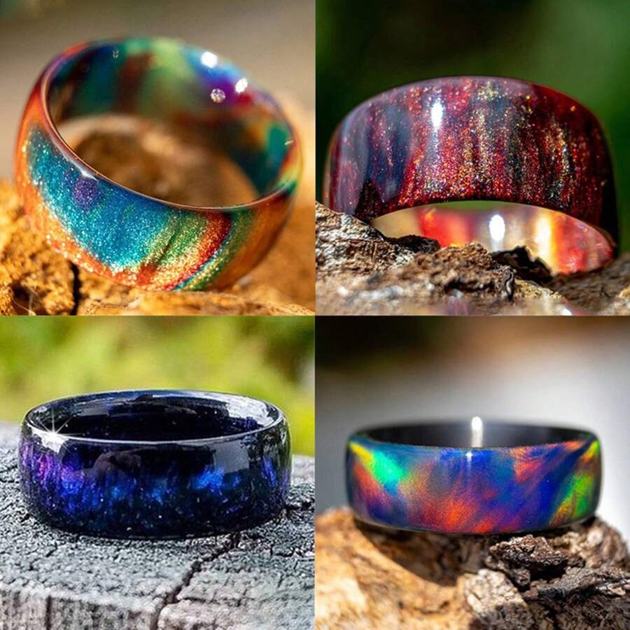 1pc Bohemian Style Rainbow Ring, Fashion Accessory Suitable For Men And Women's Everyday Wear - Colorful - View 1