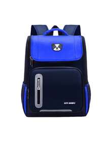 Reflective Schoolbag With Protective Spine For Primary School Students, Lightweight Travel Backpack For Kids - Sky Blue - View 3