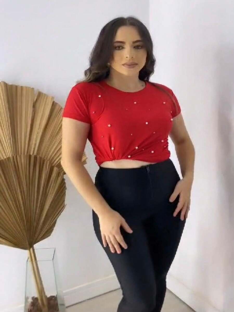 Women T-Shirts - 紅色 - 查看 1