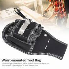 1 Miếng Công cụ Túi bảo quản , Túi Cái vặn vít , Eo Công cụ Cái túi , Đứng Cái túi , Công cụ Thắt lưng , Thực tế Công cụ , Dễ Đến Mang , Bền chặt Và Mạnh mẽ , Có thể mang đi Công cụ Túi đeo lưng , Dễ Đến , Tăng tốc Làm việc Hiệu quả - màu đen - Xem 3