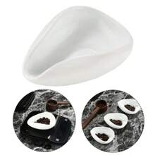 1 pieza Bandeja de dosis de granos de café de cerámica blanca pura, juego de recipiente separador de tés, utensilios, cuchara de café, pala, bandejas de té como artículos escolares de regreso a clases - Multicolor - Ver 5