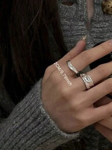 2 piezas de anillos de pareja minimalistas y dulces con pentagrama de cobre y circonita, apropiados para fiestas, eventos y uso diario, regalo de San Valentín, mamá, madre, Día de la Madre