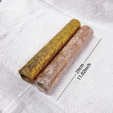 LORDWEY Golden Table Runner Wedding Decoration Gold Table Runner Party Goldfoil Mesh Rose Silver Sequin Thin Roll Dining Tablecloth - Gold - View 11