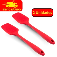 Kit 2 Espátula Culinária de Silicone Vermelha Para Confeiteiros e Cozinheiros de Cozinha Profissional Vermelha - Vermelho - Visão 1