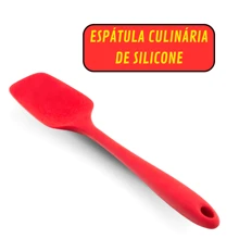 Kit 2 Espátula Culinária de Silicone Vermelha Para Confeiteiros e Cozinheiros de Cozinha Profissional Vermelha - Vermelho - Visão 2