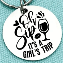 1入oh Sip這是一個女孩之旅不銹鋼鑰匙圈,單身派對禮物給男士 - 銀色 - 查看 7