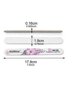 12 件裝優質紫色花朵和圖案印花指甲銼雙面 100/180 粒度 - 彩色 - 查看 6