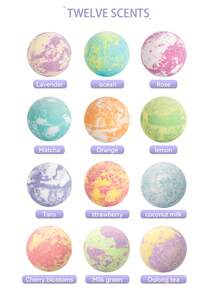 混色爆炸款泡澡球,泡浴鹽球,海鹽浸泡球,雙色果香,100克,創造更多泡泡,紫色,薰衣草香氣 - 黃淡紫色 - 查看 4