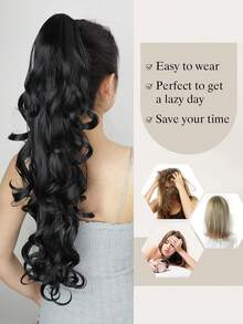 nimoki 24英寸長鬆散波浪辮及合成髮束,女士用自然波浪合成髮卡（金髮） - 金色 - 查看 4