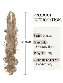 nimoki 24英寸長鬆散波浪辮及合成髮束,女士用自然波浪合成髮卡（金髮） - 金色 - 查看 2