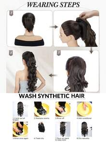 nimoki 24英寸長鬆散波浪辮及合成髮束,女士用自然波浪合成髮卡（金髮） - 金色 - 查看 7