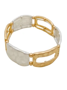 1手環, 歐美時尚,金屬空心彈性繩,適合女性日常配戴 - 彩色 - 查看 1