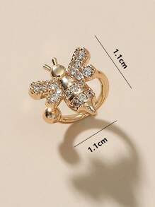 Vòng bít tai Khối Zirconia  Trang trí con ong - Vàng - Xem 4