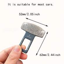 2 Pieces Decorative Car Seatbelt Buckle, Car Safety Extension Accessory - White - View 4