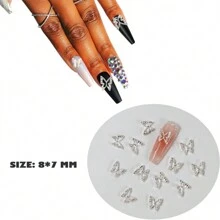 KACHIMOO 3D Bướm Quyến Rũ Móng Tay, 100 Miếng Móng Tay Bướm Quyến Rũ Bạc Và Vàng Cho Móng Tay Acrylic Thủ Công DIY Phụ Kiện Nghệ Thuật Làm Móng Đá Quý Đồ Dùng Làm Móng - Nhiều màu - Xem 10