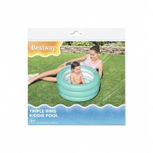 Bañera Hinchable Infantil Alberca Inflable Diseño Circular Aros De Hinchables Para Bebé - Agua verde azul - Ver 4