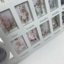 1 張白色嬰兒成長記錄組合相框,用於兒童證件照片,壁掛式 - 白色 - 查看 5