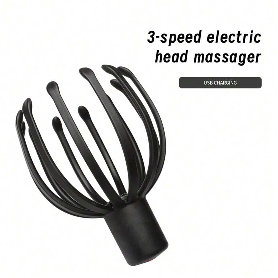 3 Speed Electric Head Massager, Usb Rechargeable, MultiClaw Kneading