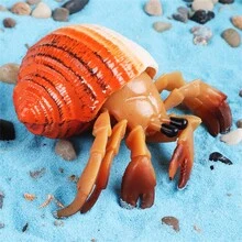 海洋動物玩具寄居蟹tpr無味拉伸玩具,漂浮且具彈性的橡膠海洋動物,兒童蛋糕裝飾或沐浴玩具 - 橘色 - 查看 3