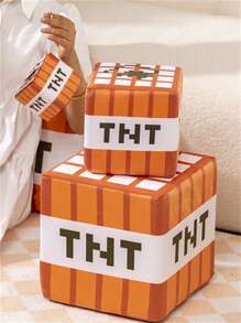 毛绒 TNT 风格娃娃，柔软立方体枕头娃娃，非常适合生日、新年和母亲节礼物 - 紅白色 - 查看 4