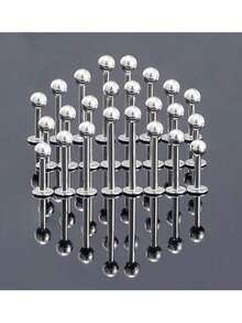 24入組monroe唇鏈,helix耳環,tragus軟骨標牌,手術鋼穿刺珠寶,適用於男女,尺寸20-12g - 銀色 - 查看 2